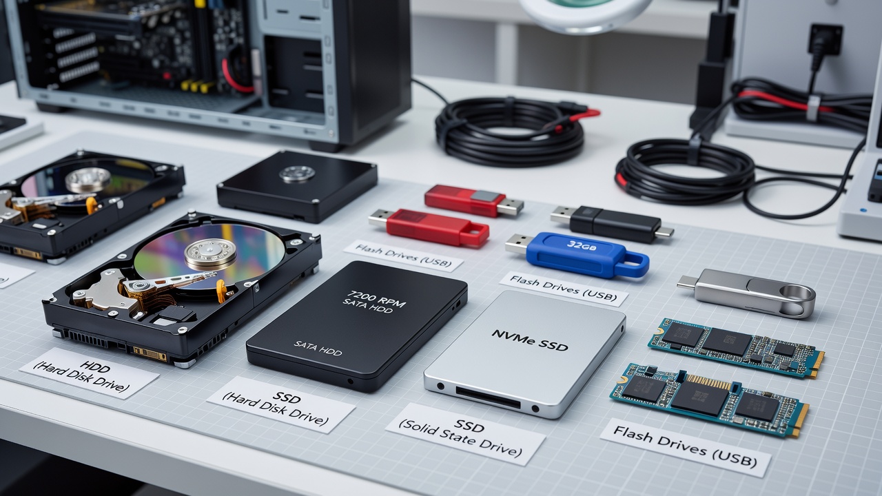 Storage Devices (HDD, SSD, Flash Drives)